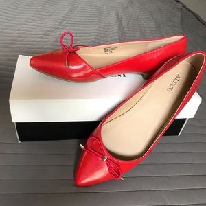 Pointed Toe Red Flats